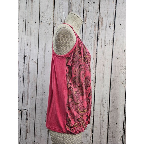 Maurices Women's Small Pink Paisley Surplice Wrap Tank Top Blouse Shirt NEW NWT - Picture 2 of 8